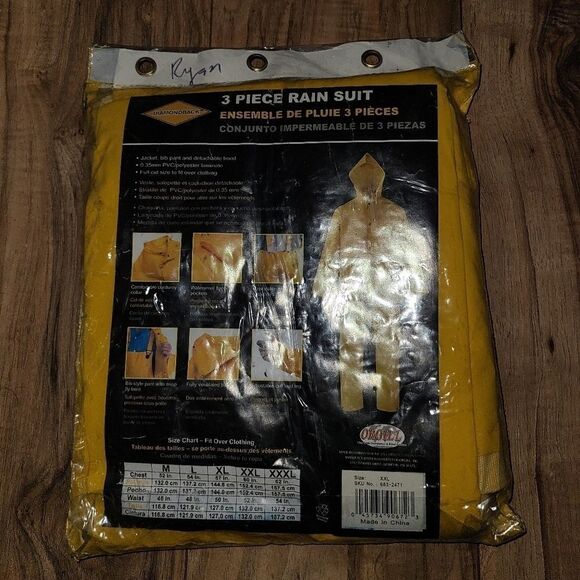 Diamondback 3 Piece Rain Suit Yellow - Picture 1 of 3